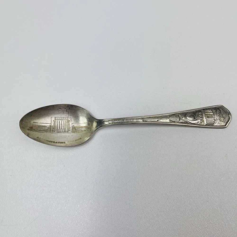 1933 Chicago Administration Building Vintage Souvenir Spoon Collectible